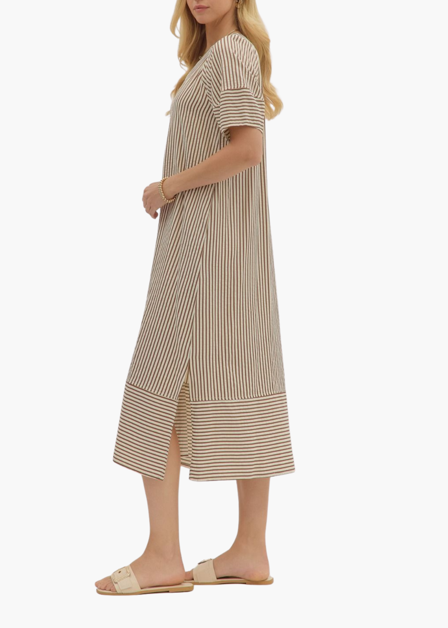 Annie Midi Dress in Brown