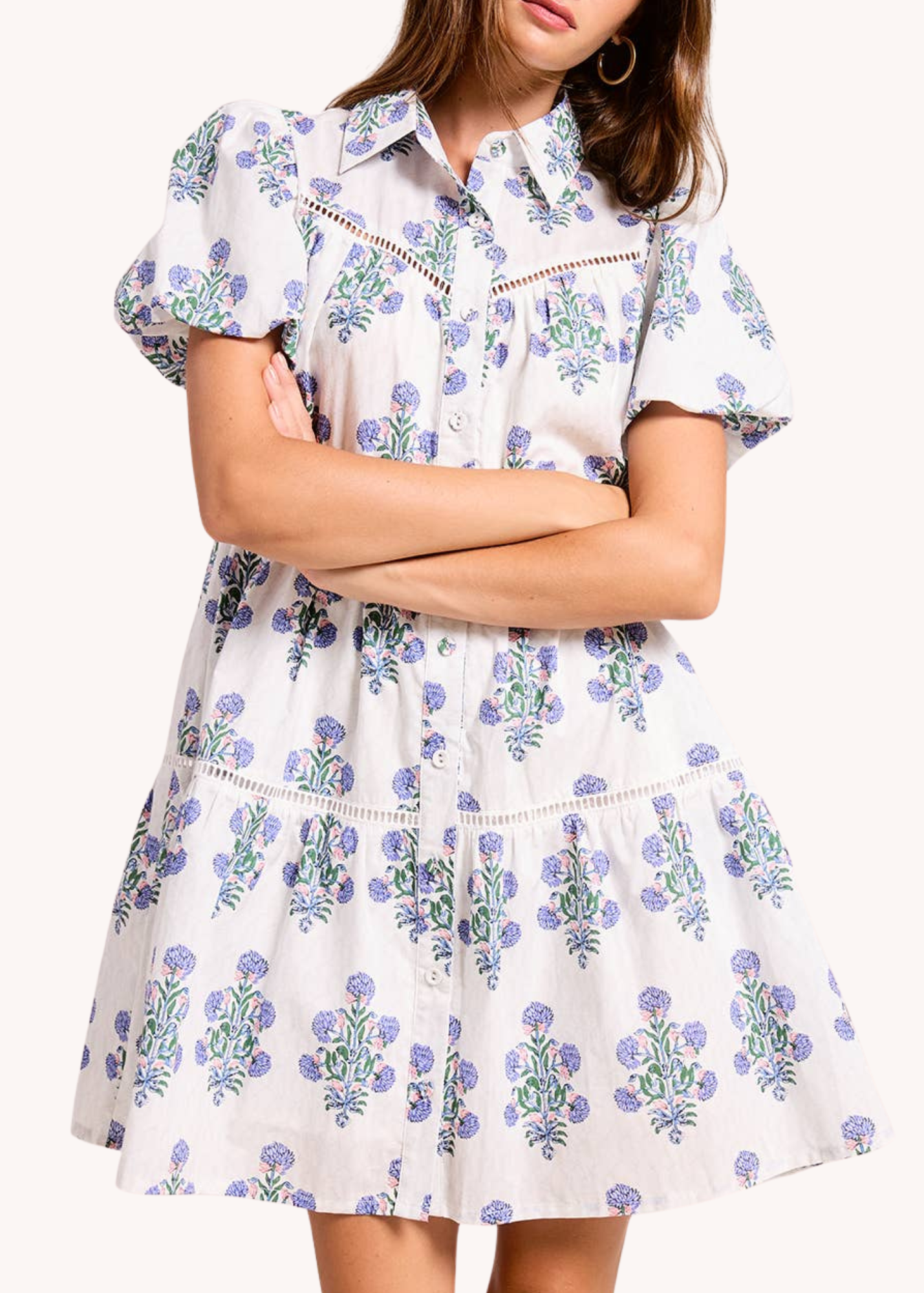 Marigold Tiered Shirt Mini Dress