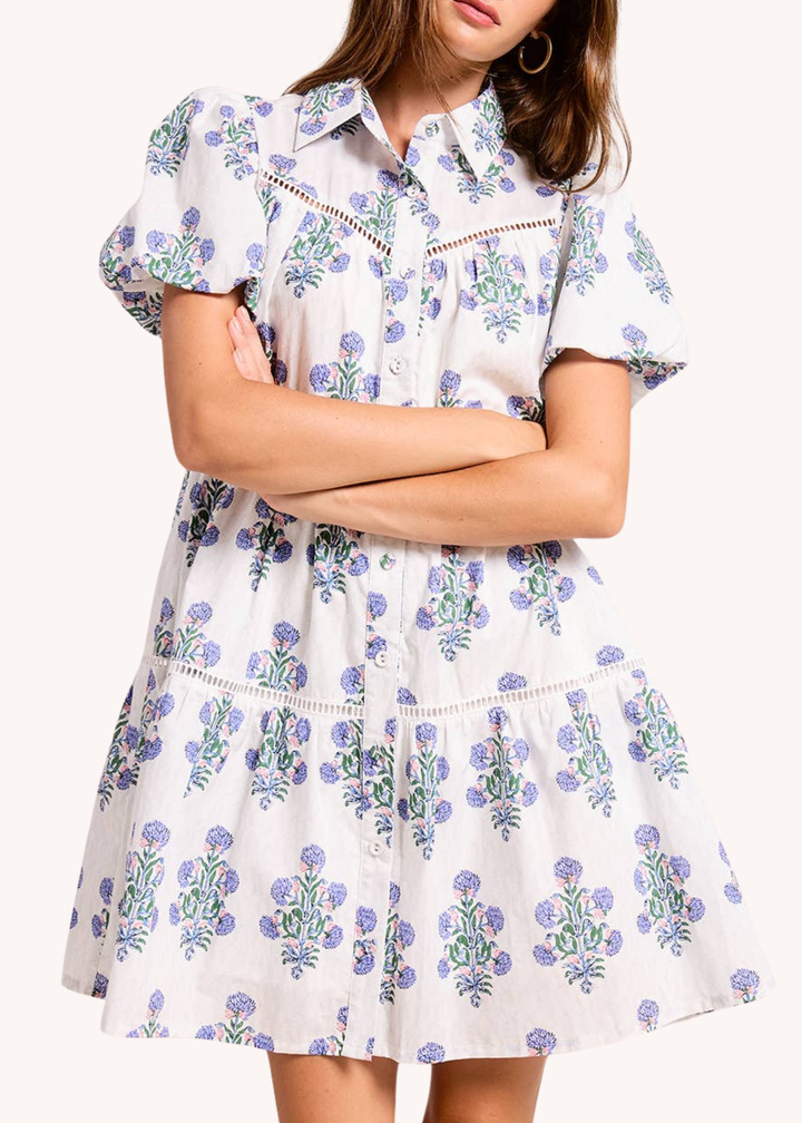 Marigold Tiered Shirt Mini Dress