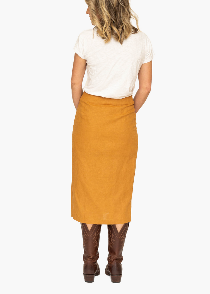 Blake Button Front Midi Skirt