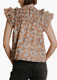 November Floral Ruffle Blouse