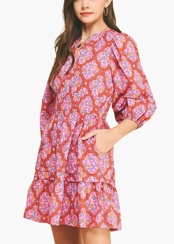 Lucille Floral Print Mini Dress