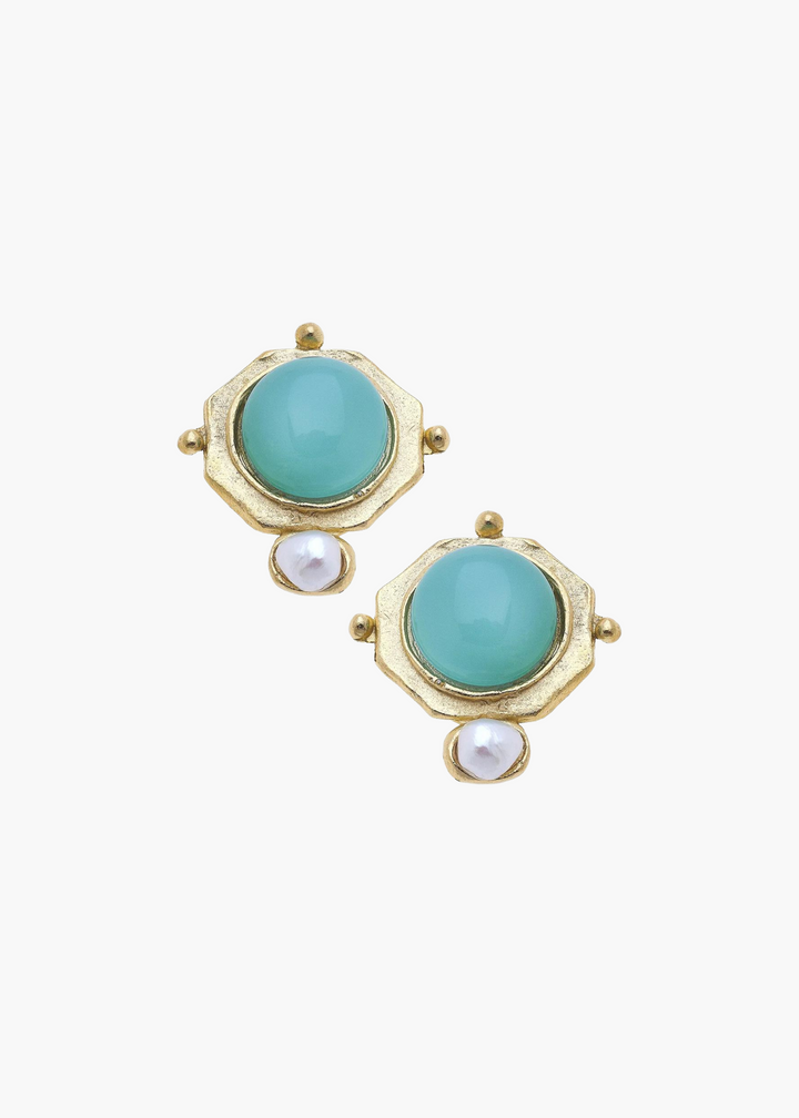 Becca Studs in Aqua Quartz