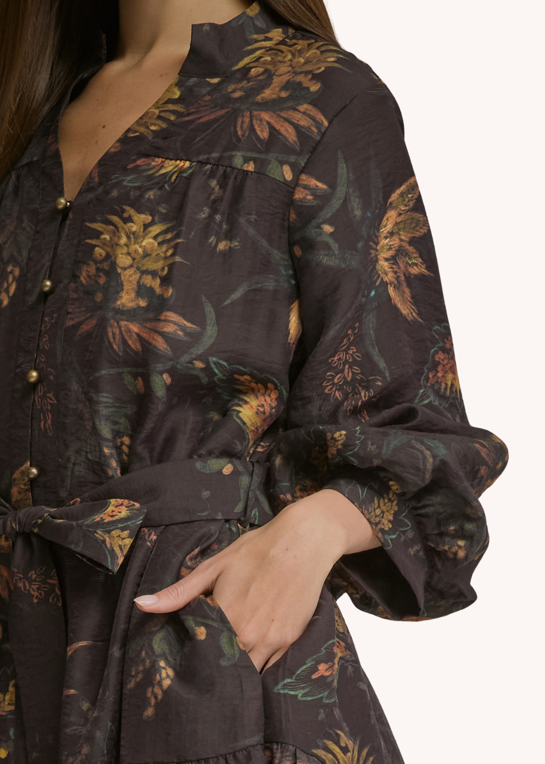 Reagan Cotton Mini Dress in Chocolate