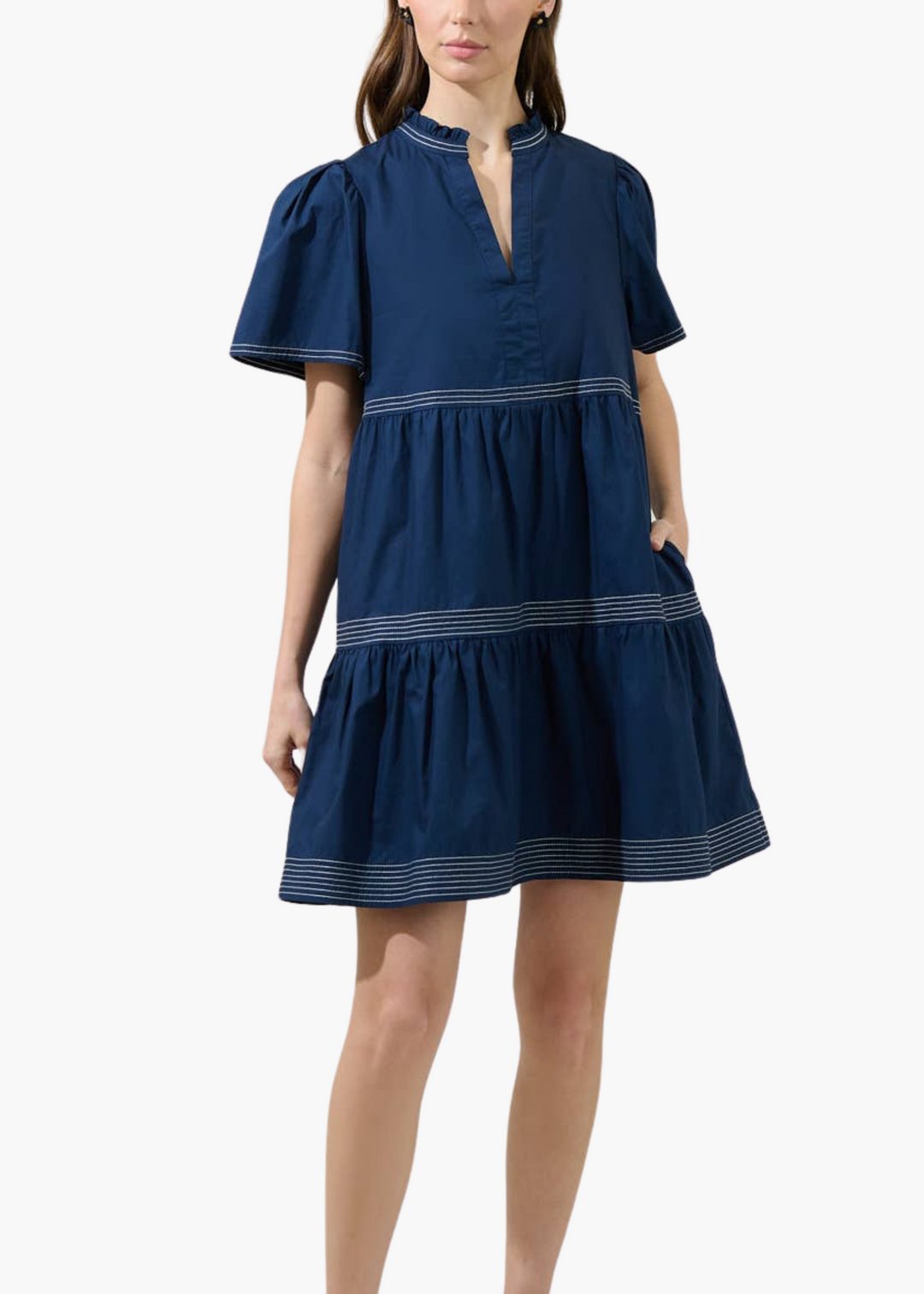 Betty Poplin Tiered Mini Dress