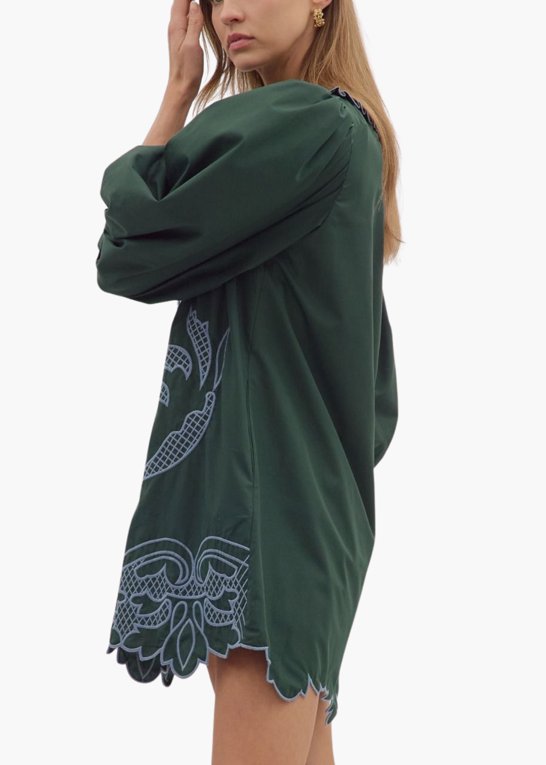 Newberry Mini Dress in Hunter Green