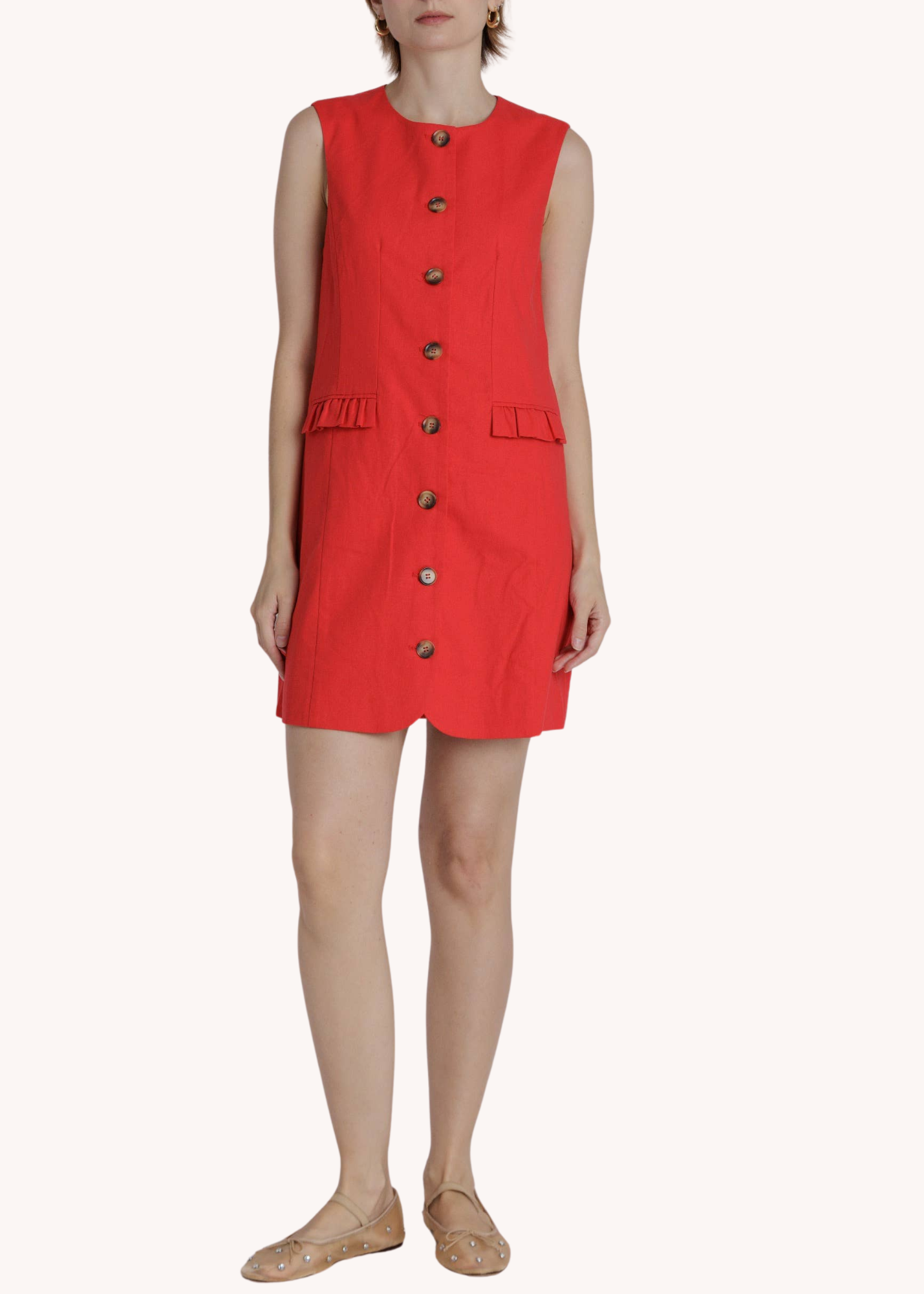 Amelia Mini Shift Dress in Poppy Red