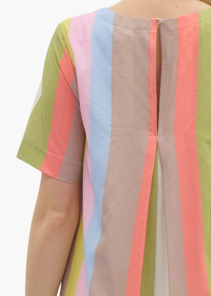 Carly Mini Dress in Lime Stripe