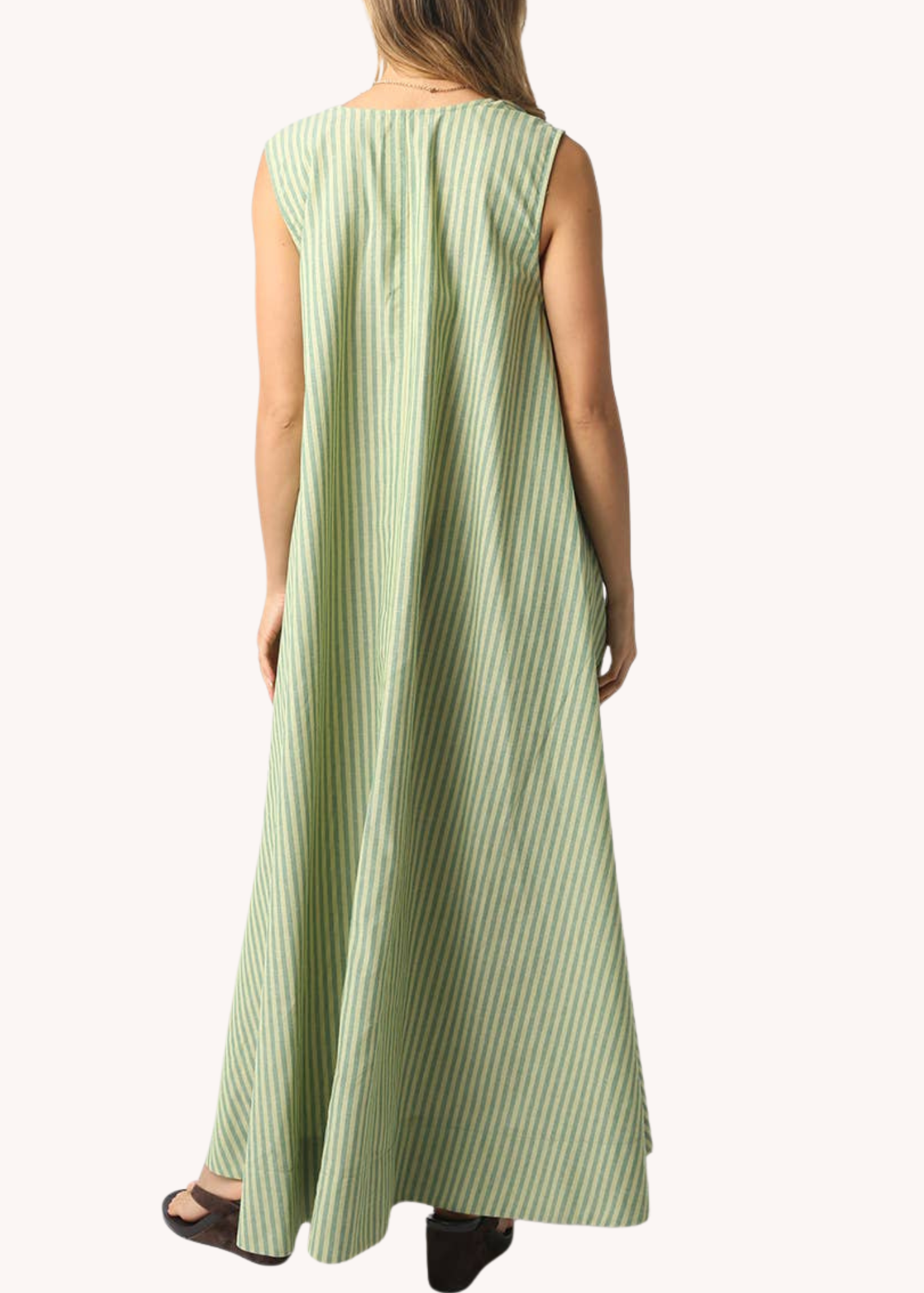 Lilah Stripe Maxi Dress in Green