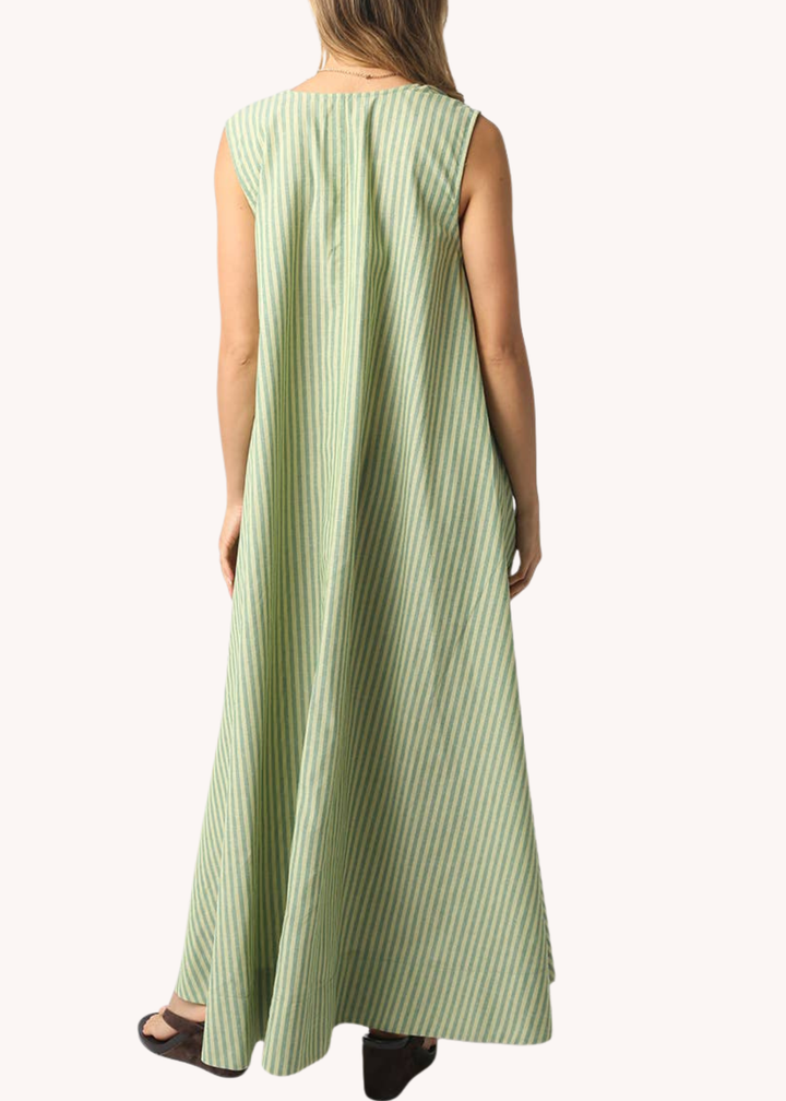 Lilah Stripe Maxi Dress in Green