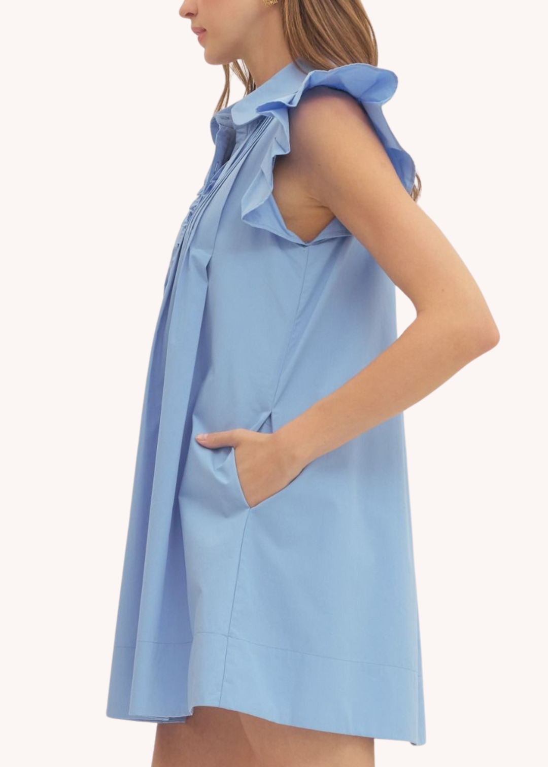 Helen Mini Dress in Light Blue