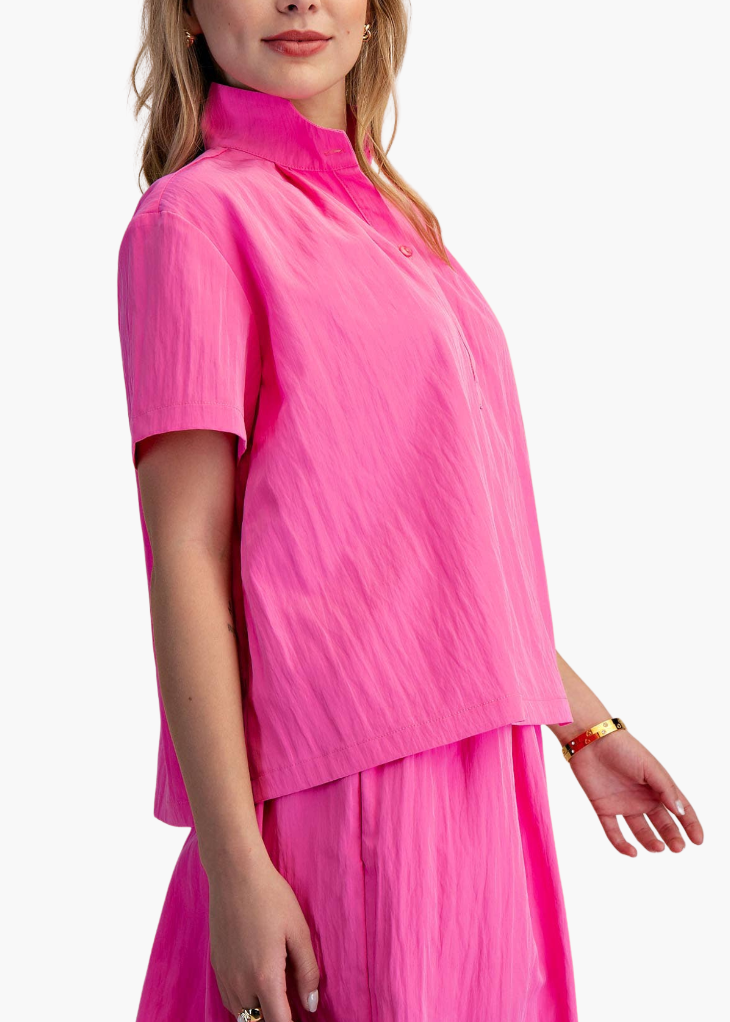 Chloe Lightweight Cotton Top in Pink