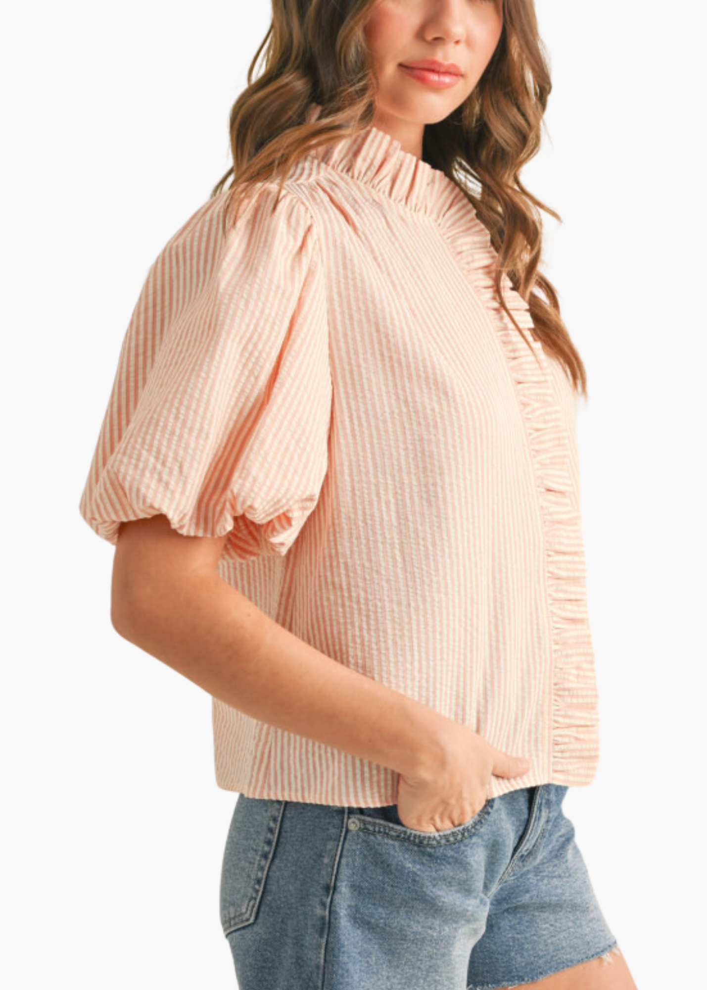 Ivy Top in Peach Coral