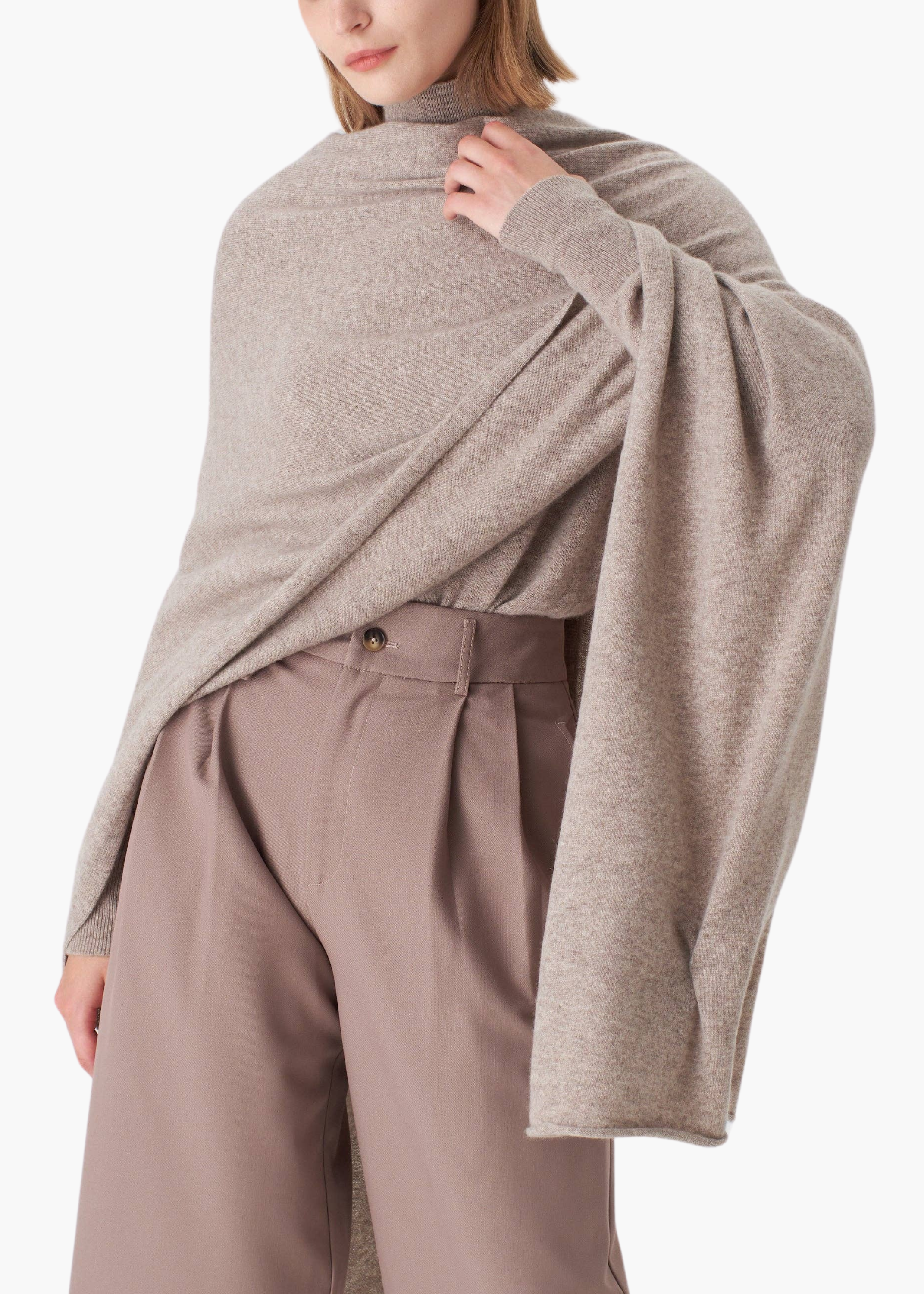 Pure Cashmere Travel Wrap in Oatmeal