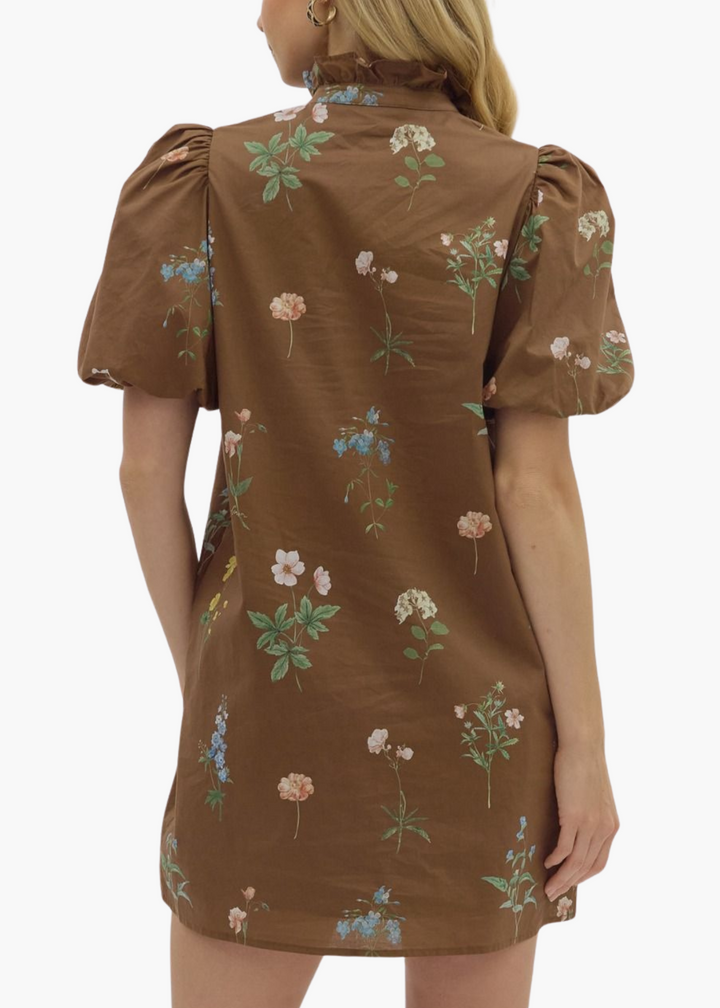 Madison Mini Dress in Brown