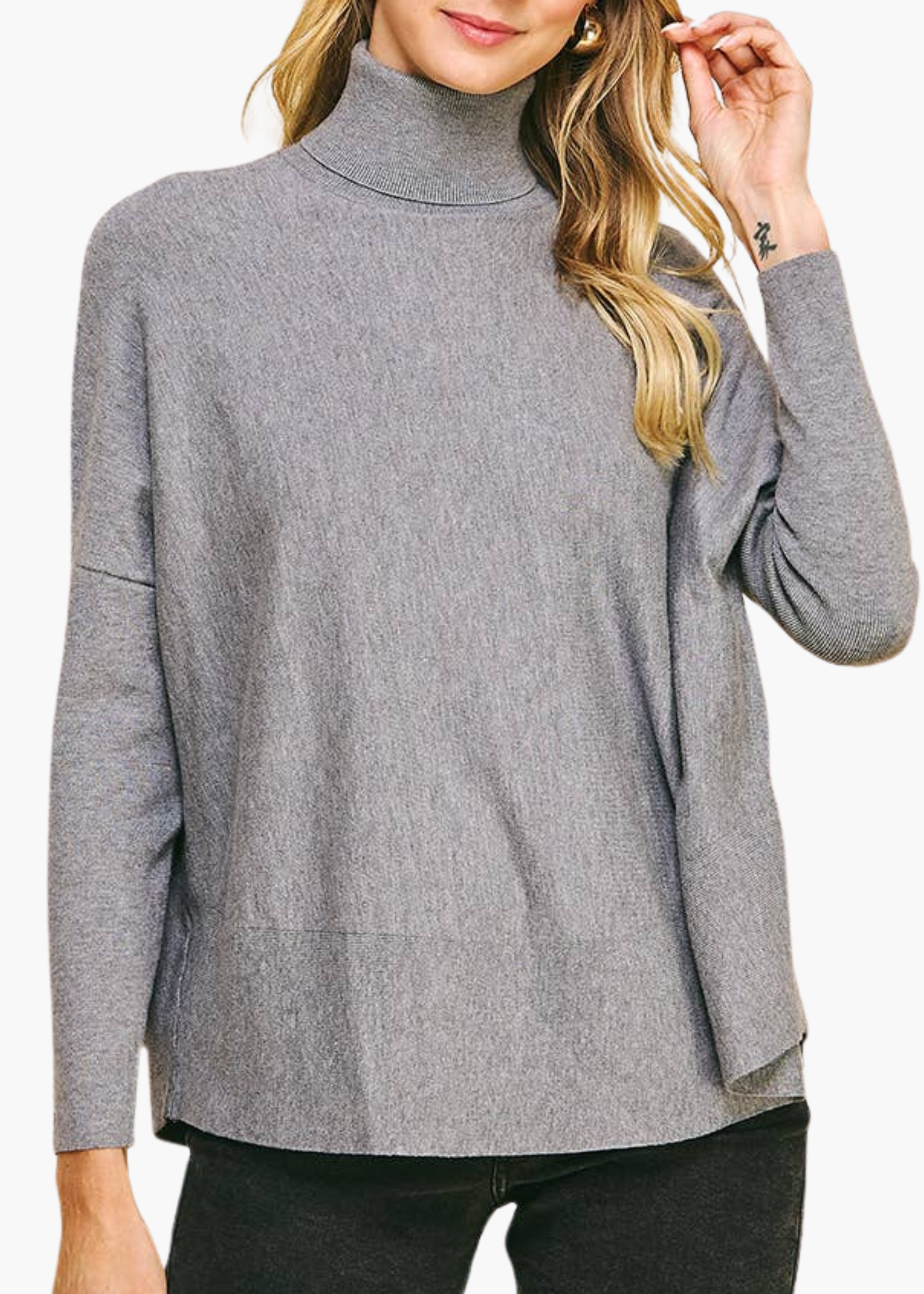 Turtleneck Pullover in Grey