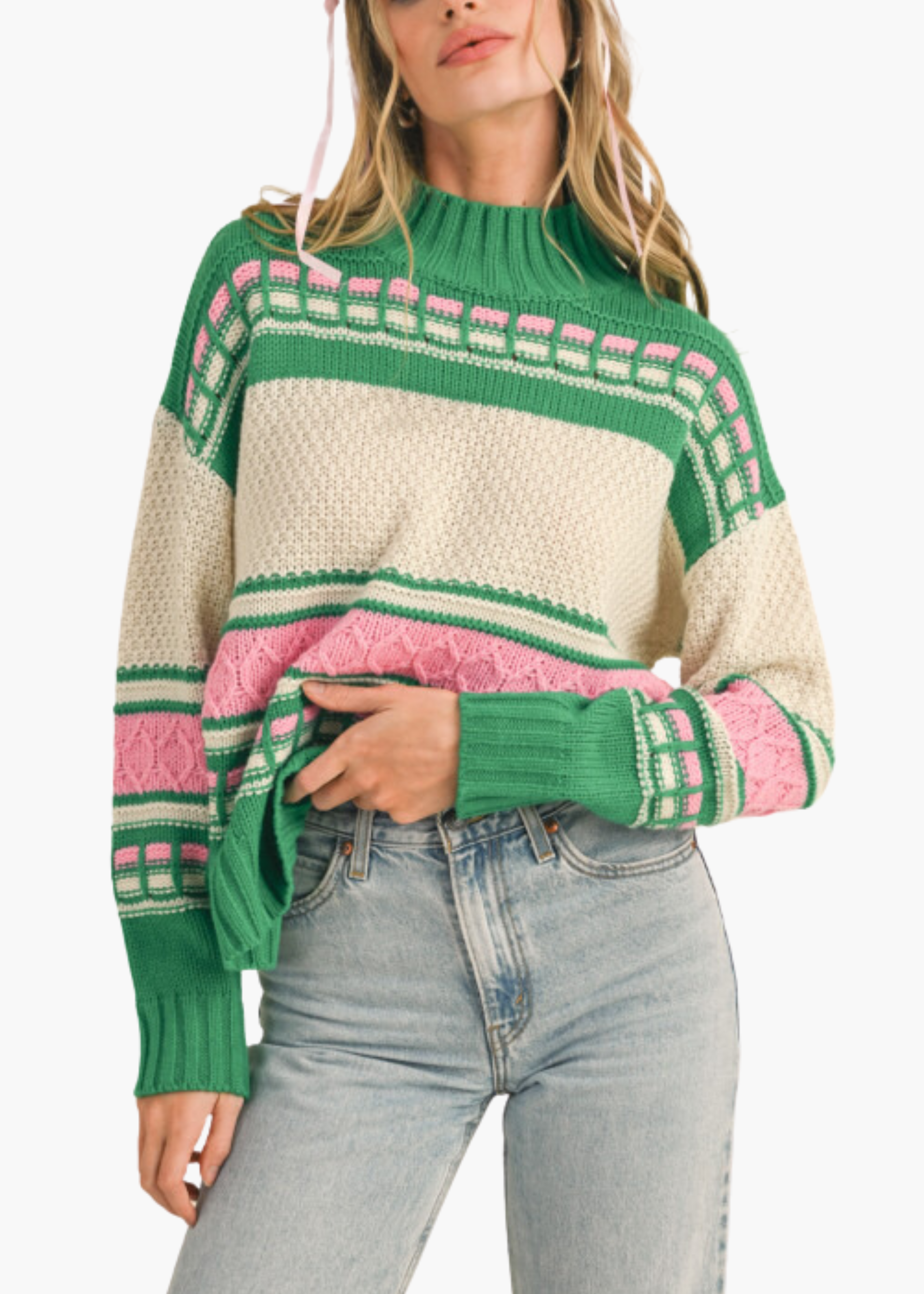 McAlister Sweater in Kelly Green Knit