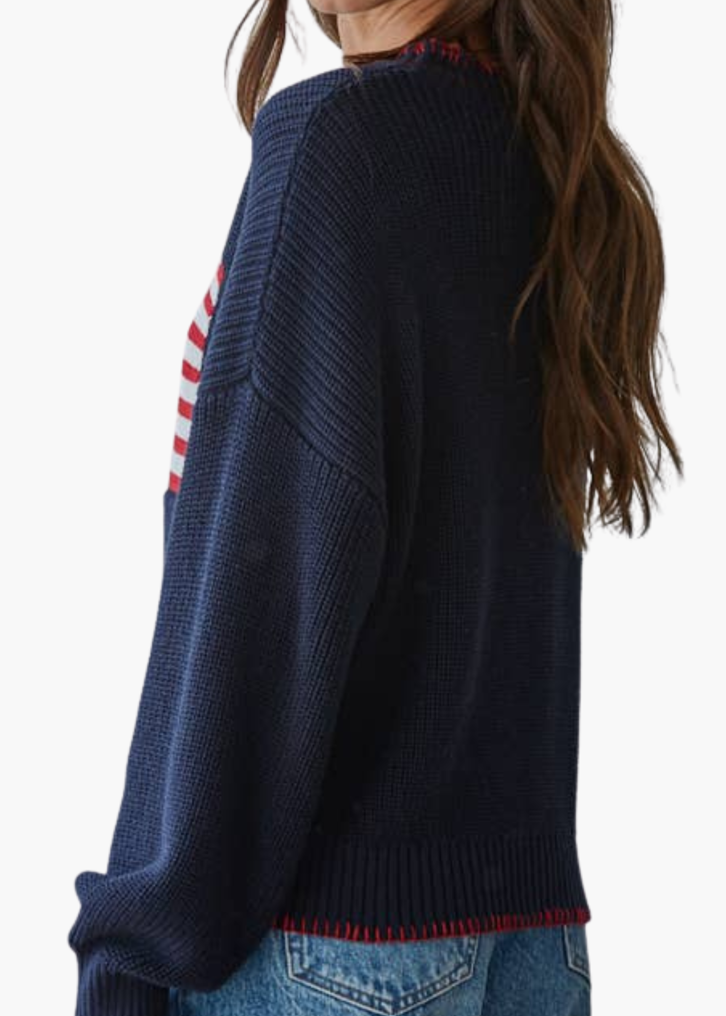 American Flag Pullover in Navy