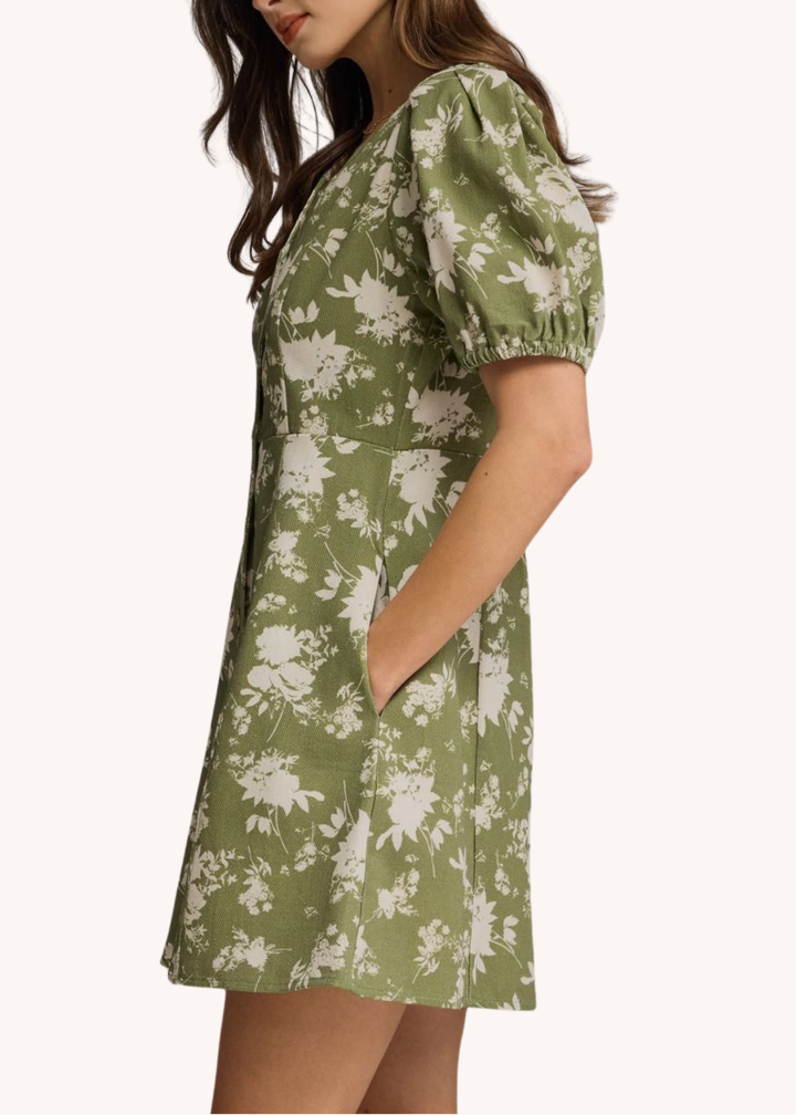 Katie Mini Dress in Olive