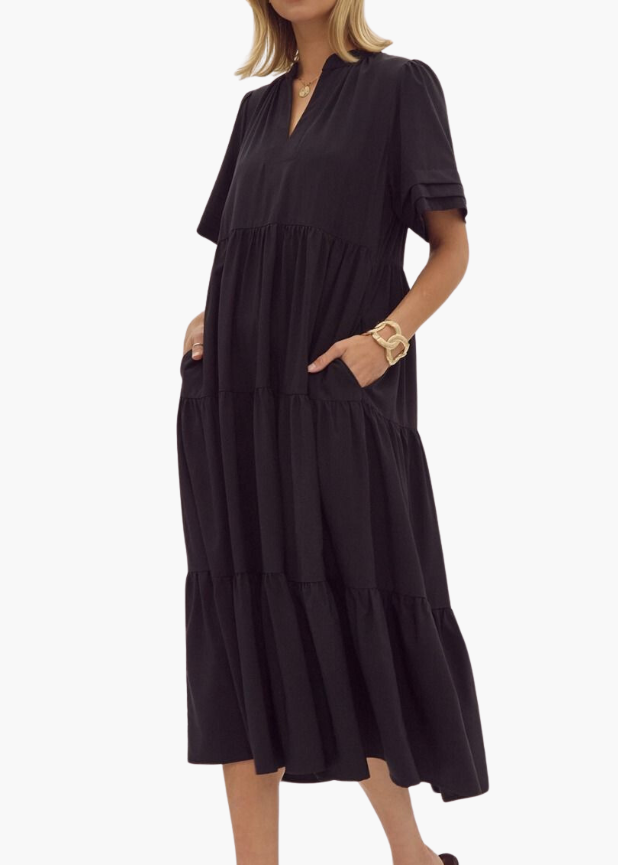 Greer Midi Dress in Black