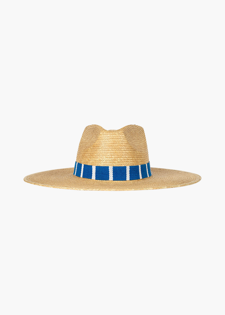 Blue and White Palm Hat
