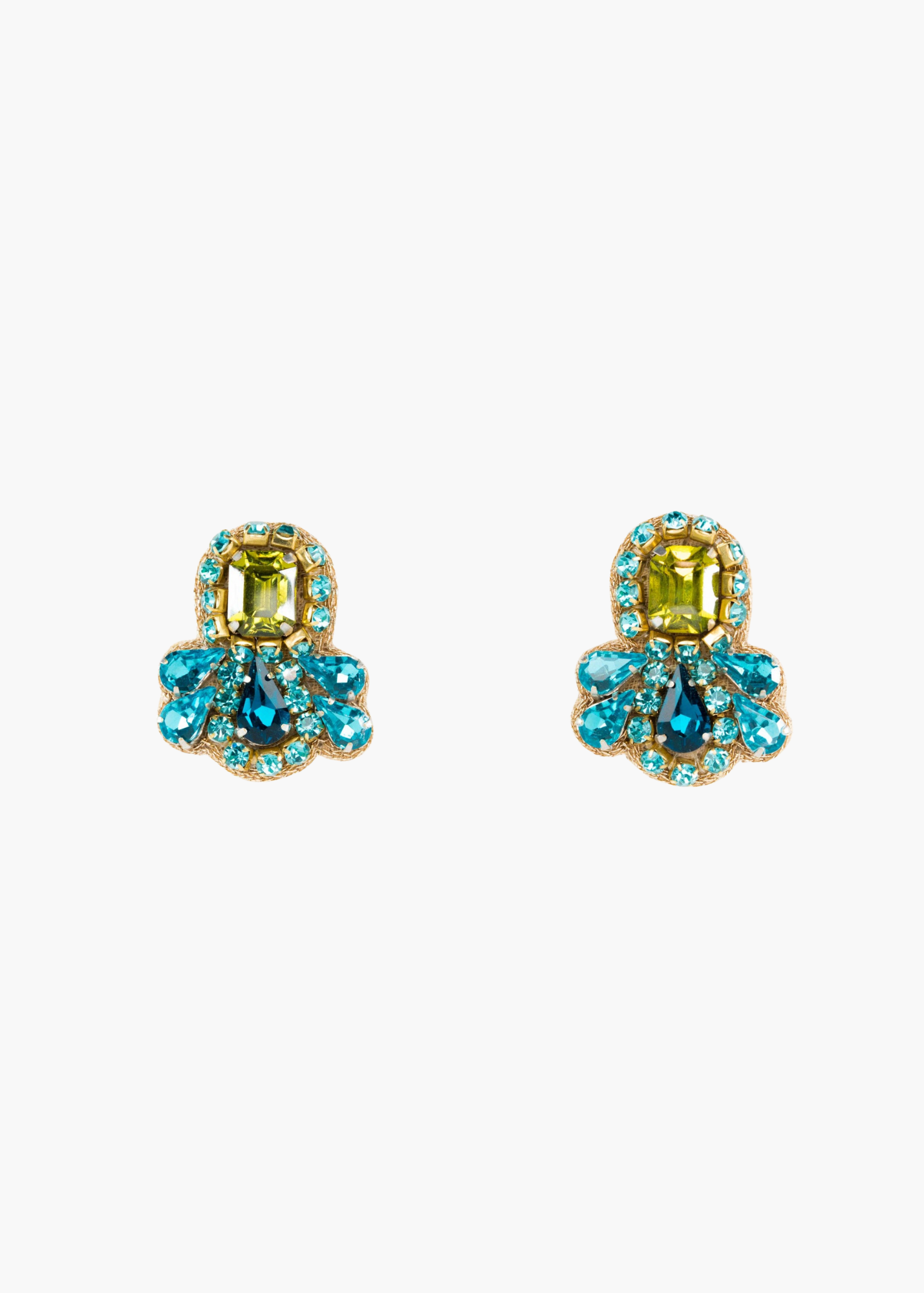 Sadie Studs in Teal/Citrine