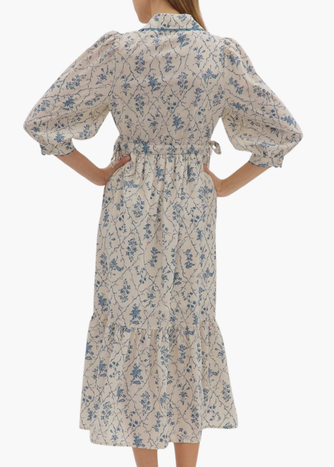 Fallon Midi Dress in English Garden