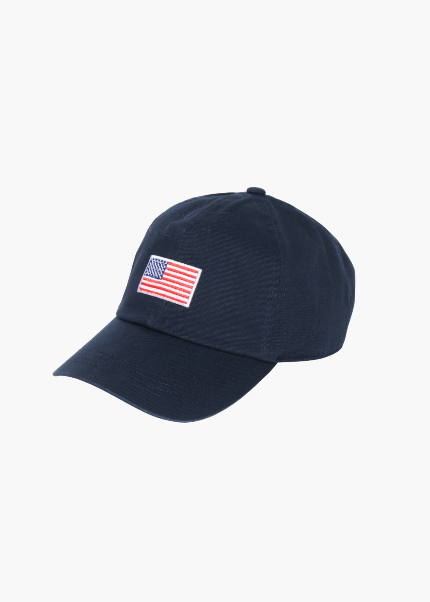 American Flag Embroidered Baseball Cap in Navy