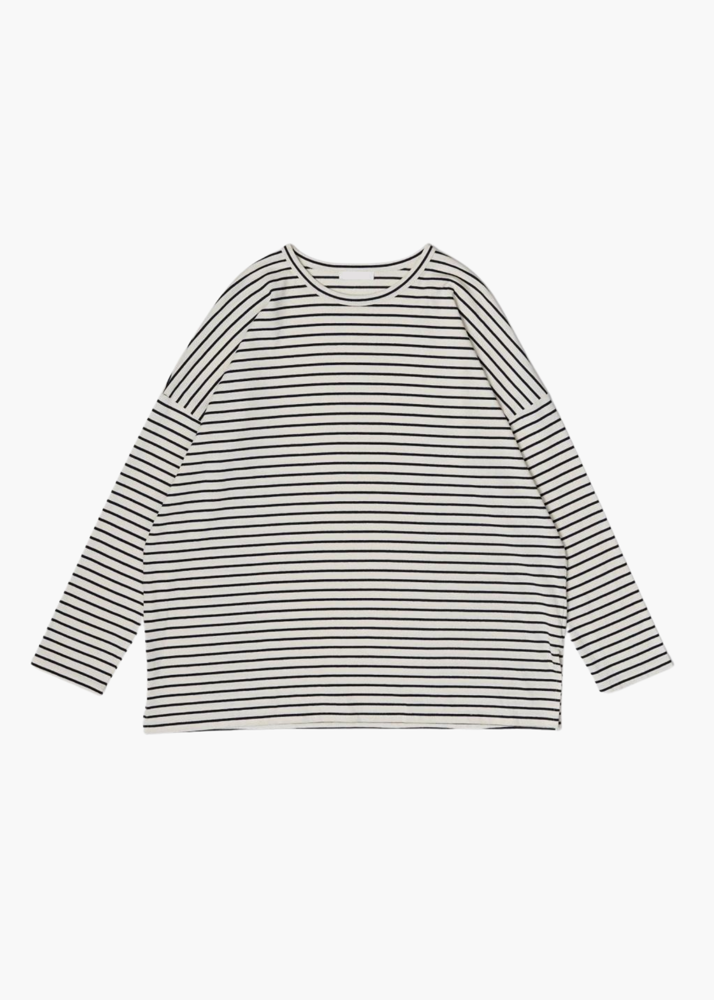 French Striped Drop Shoulder Tee | Cream and Black