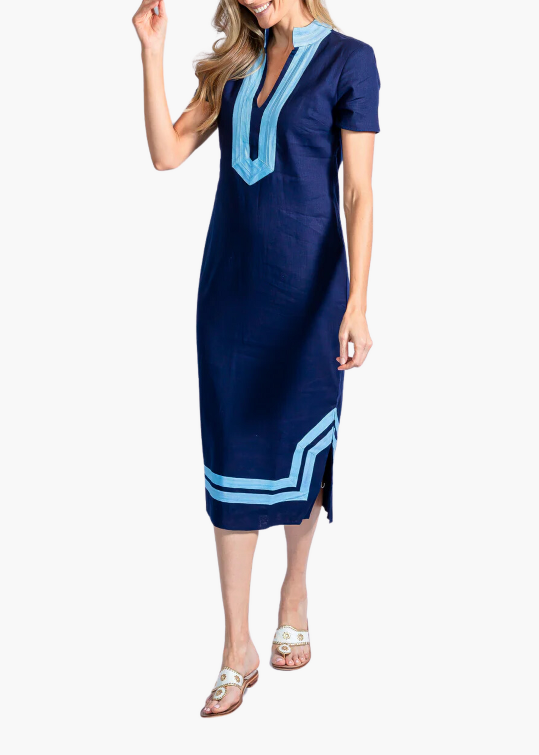 Navy Short Sleeve Classic Maxi Tunic Navy / XXS / SU24001SMN Navy Short Sleeve Classic Maxi Tunic Navy / XXS / SU24001SMN