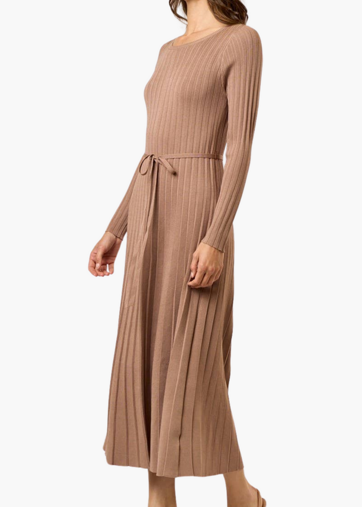 Maven Midi Sweater Dress in Camel