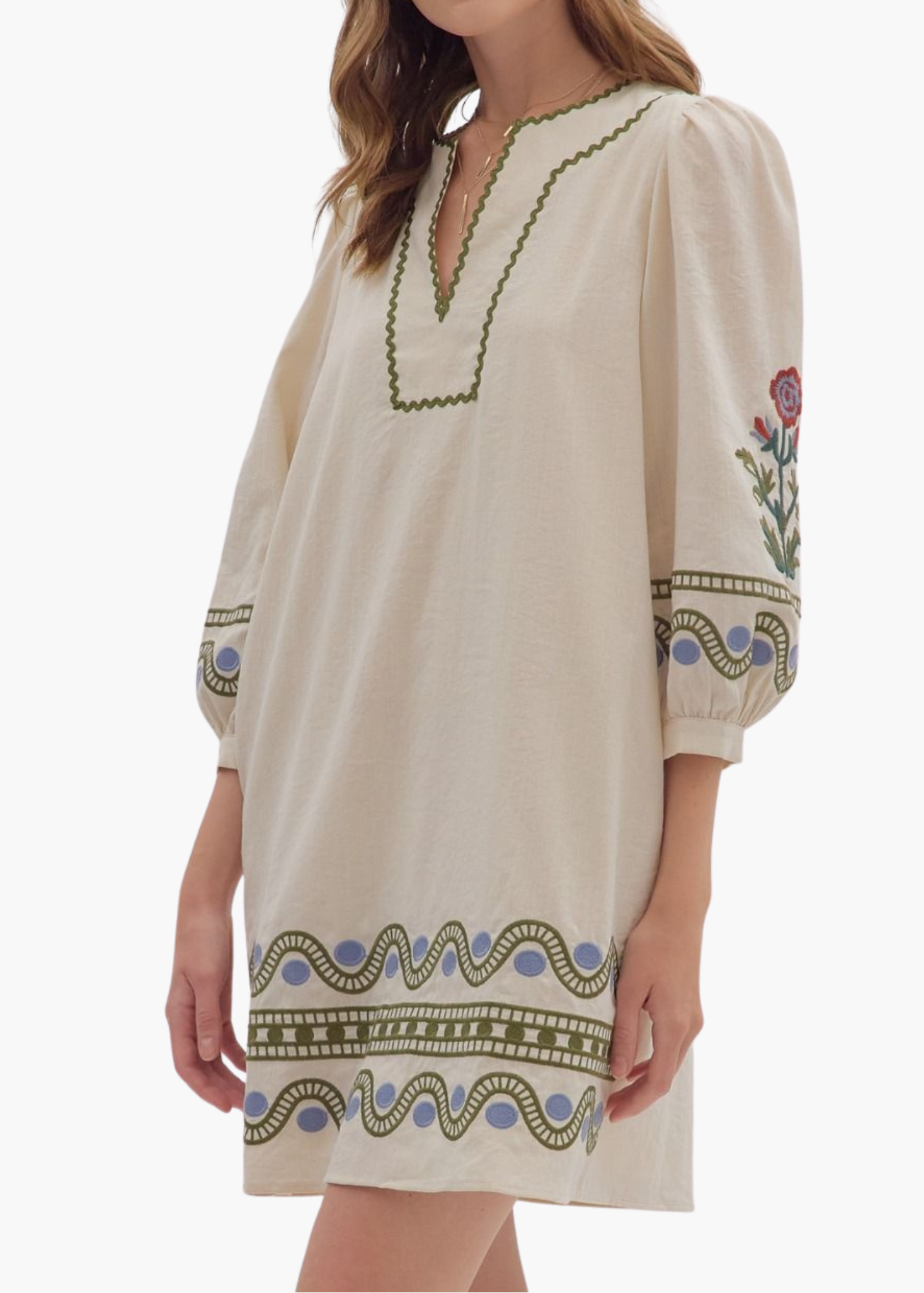 Kirsten Mini Dress in Ecru