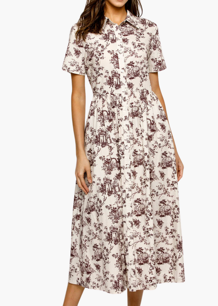 Ginna Garden Print Midi Dress