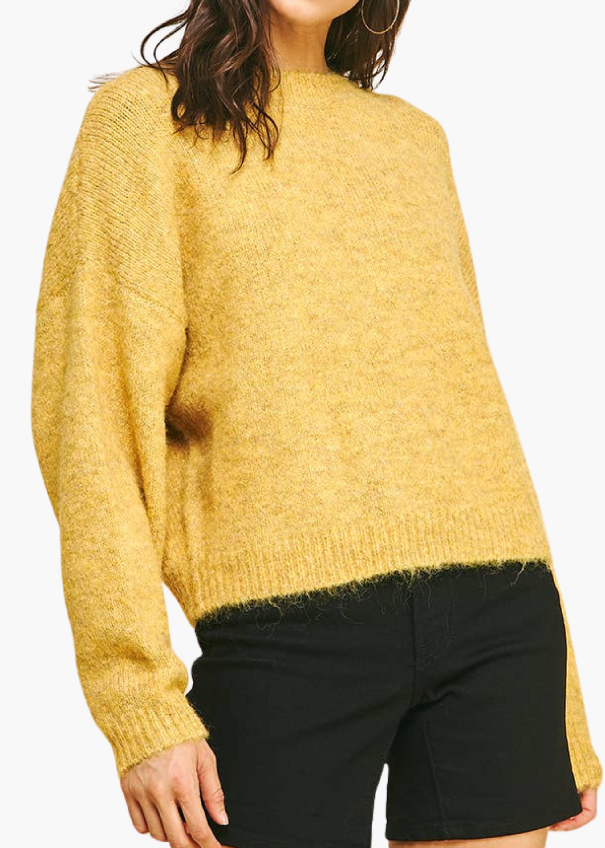 Long Sleeve Sweater Pullover in Golden Yellow