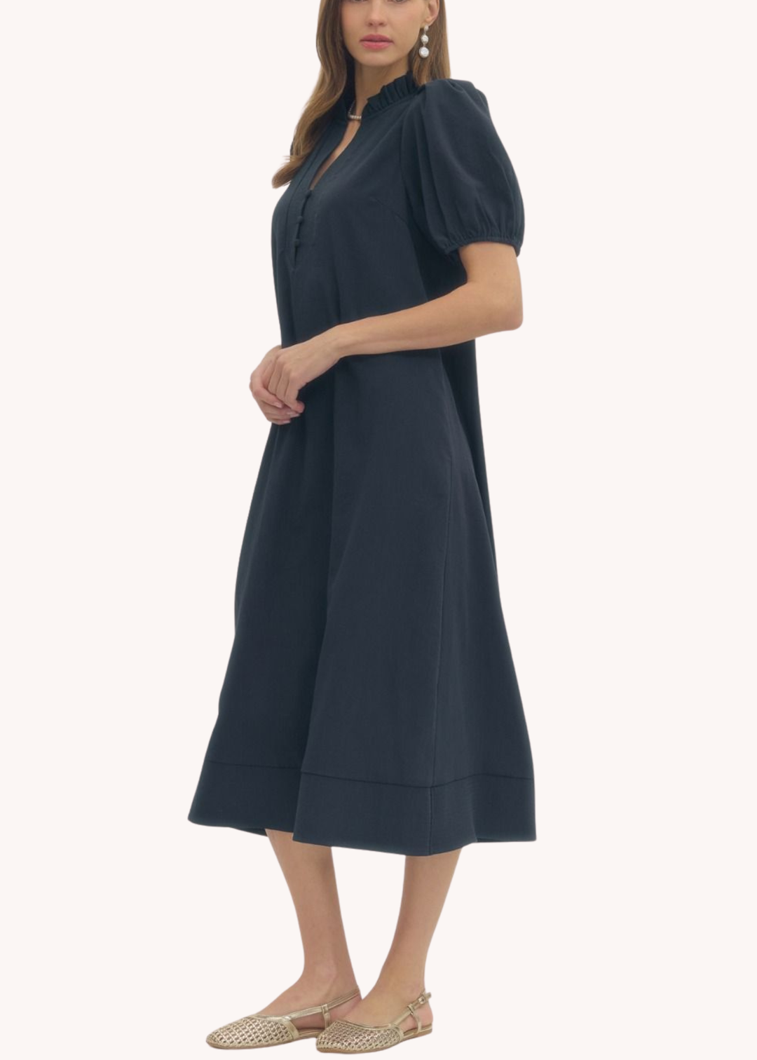Maisie Midi Dress in Navy