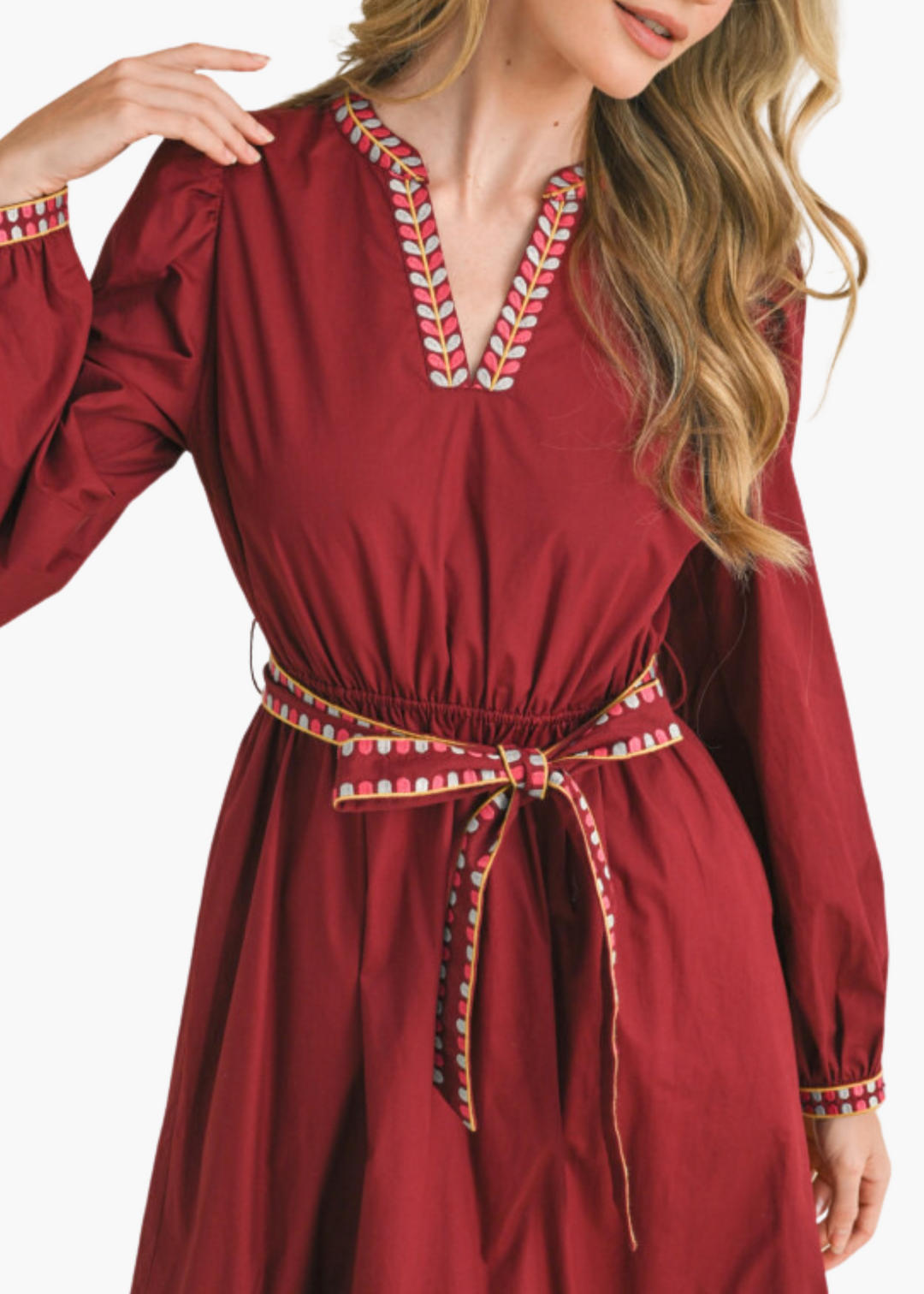 Lindsay Midi Dress in Red