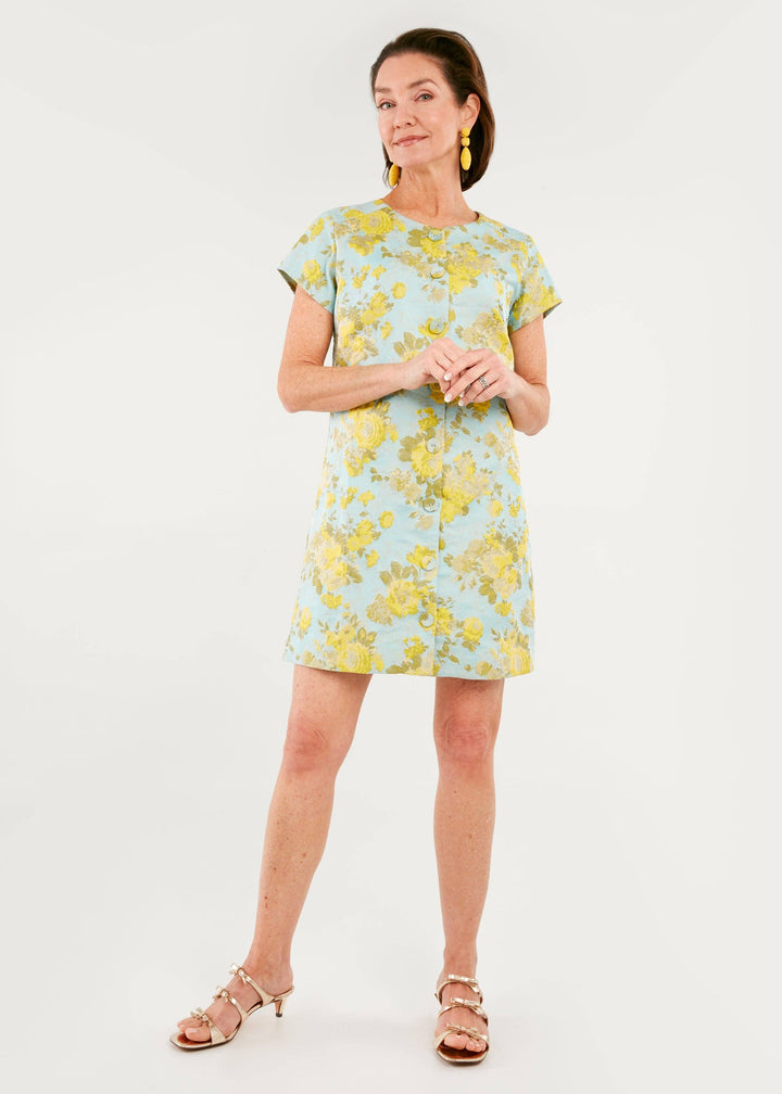 Ellen Dress in Rose Garden Jacquard