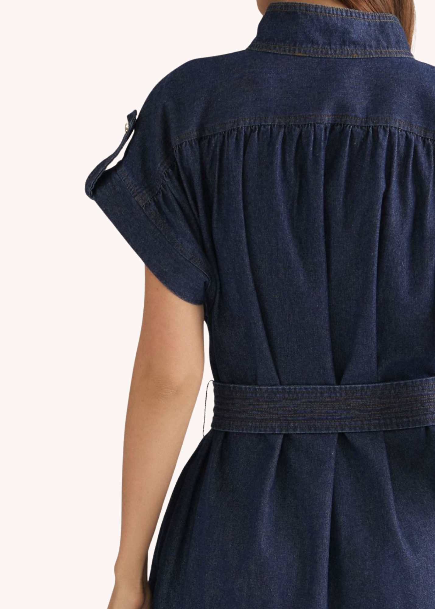 Betsy Midi Dress in Dark Denim