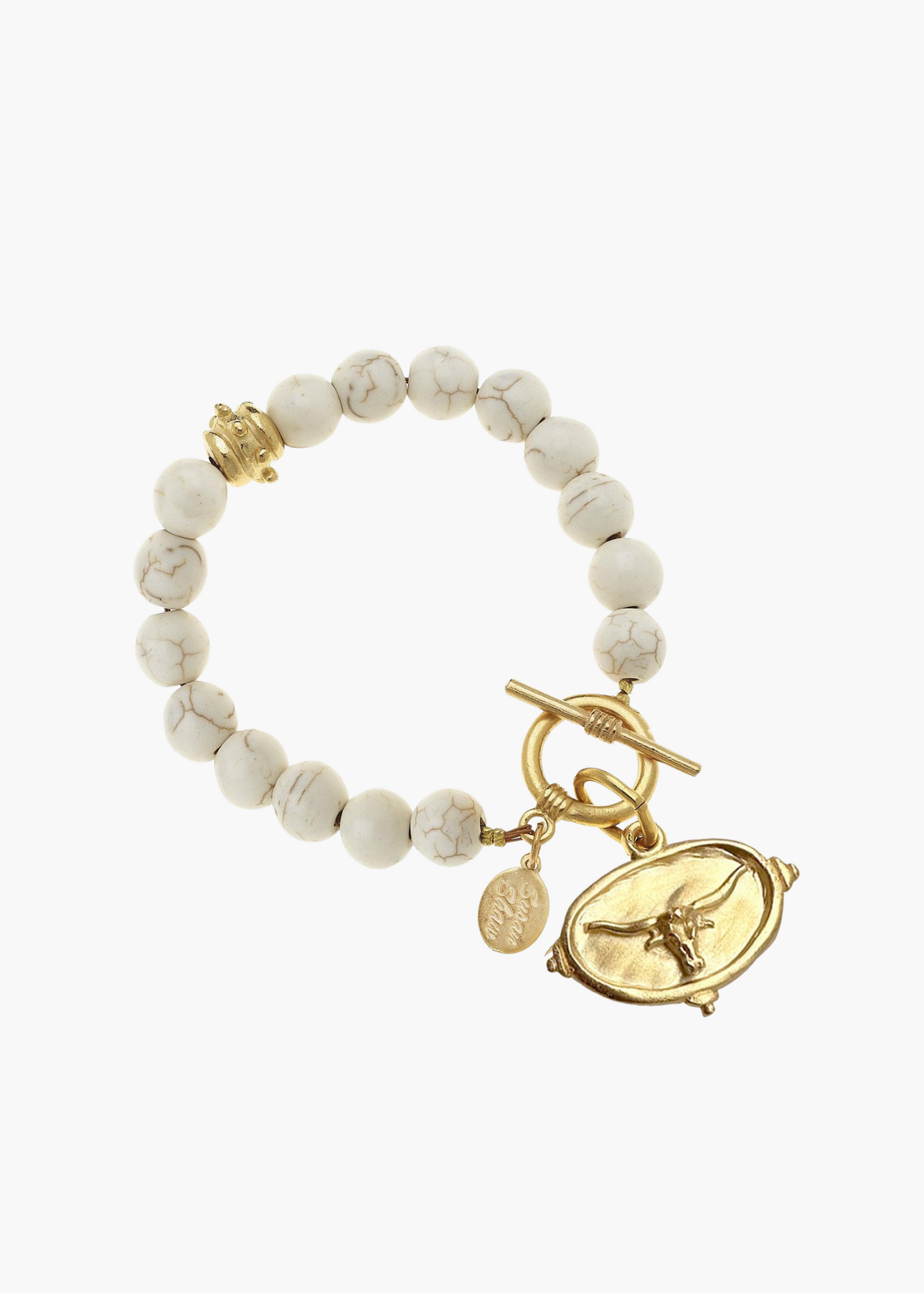 White Turquoise Longhorn Bracelet
