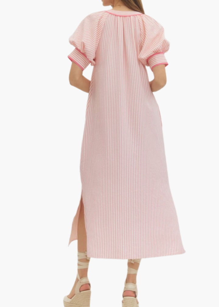 Allie Midi Dress in Pink