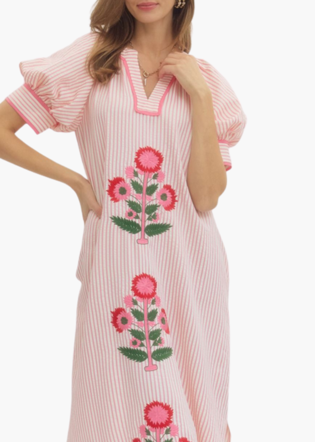 Allie Midi Dress in Pink