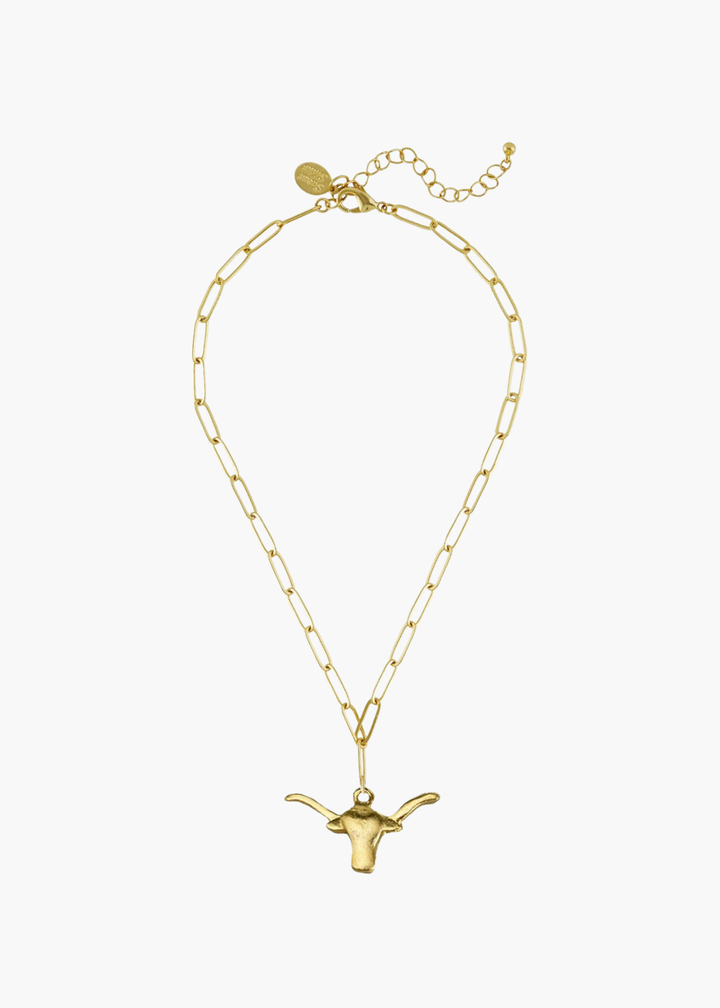 Medium Longhorn Paperclip Necklace
