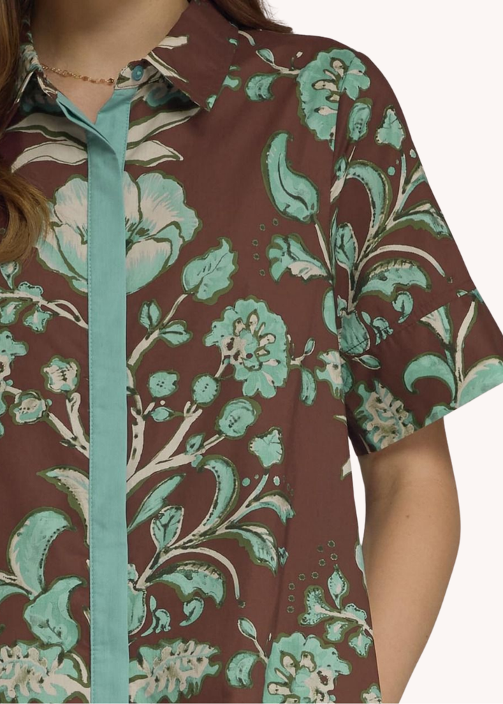 Lydia Cotton Midi Dress in Chocolate