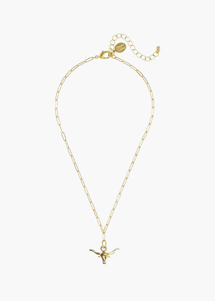 Small Longhorn Paperclip Necklace