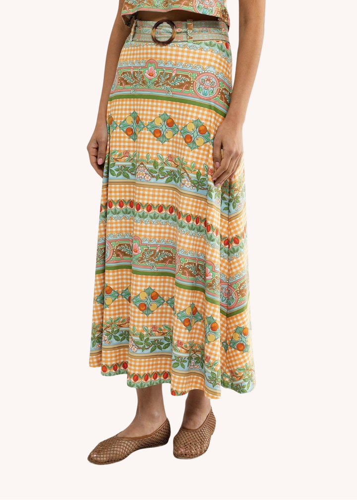 Bennett Skirt in Garden Gingham