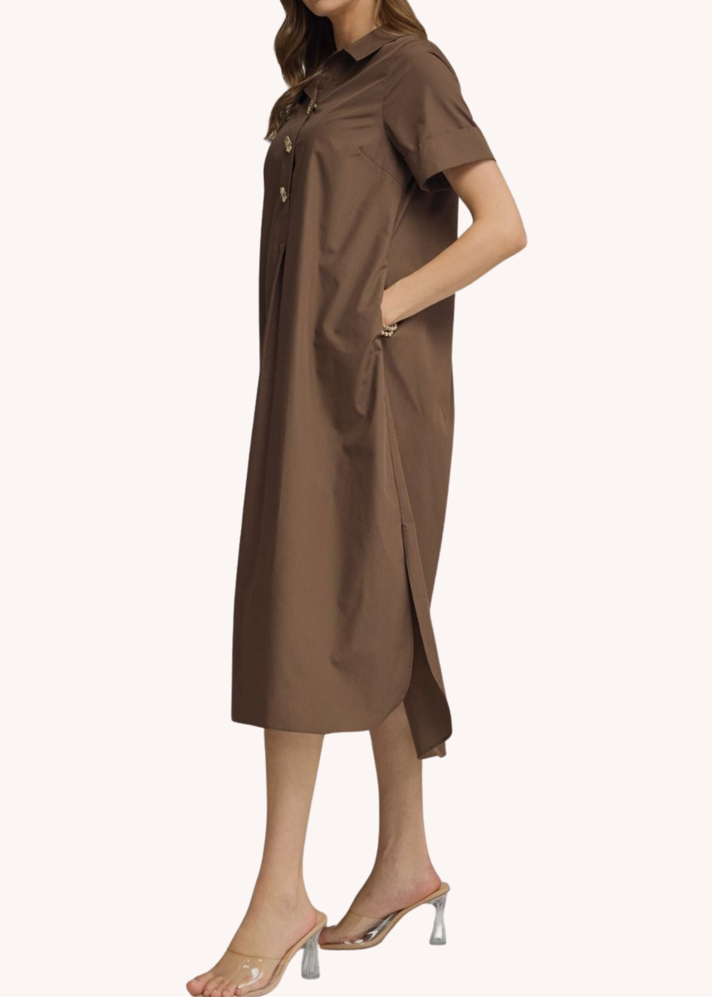 Sloane Midi Dress in Brown
