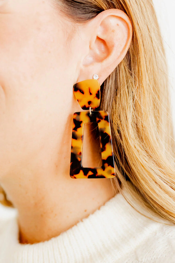 Kennedy Statement Earrings in Tortoise