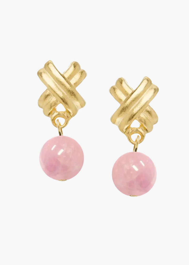 Mini X Pink Drop Studs