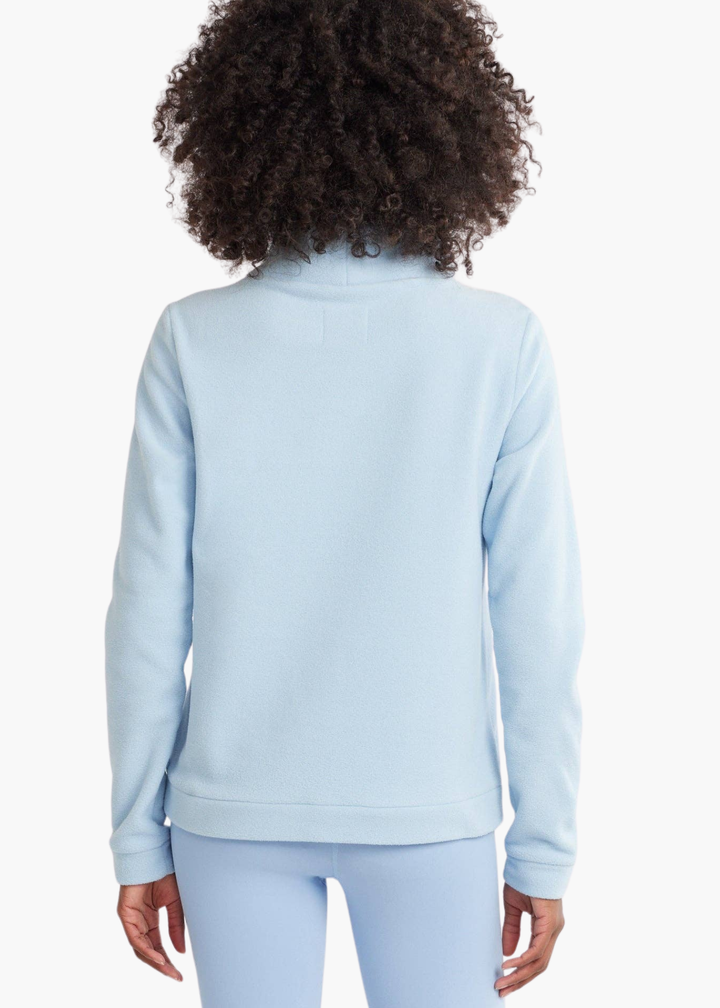 Park Slope Turtleneck in Vello Fleece in Ice Blue