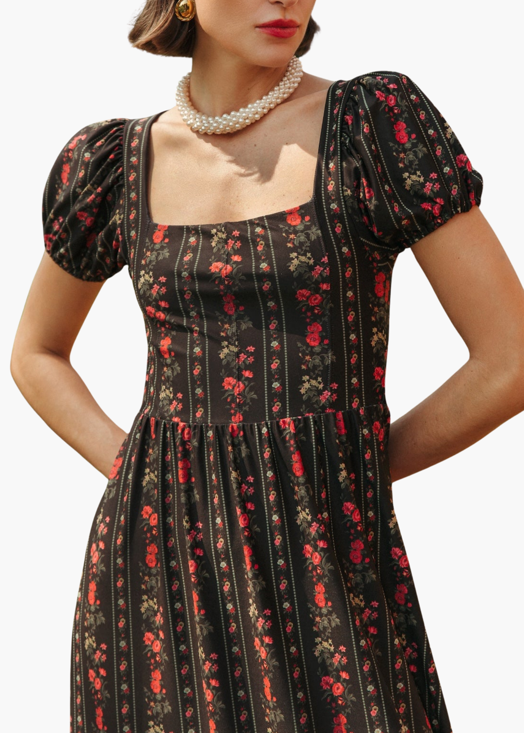 Cornelia Dress in Onyx Garden